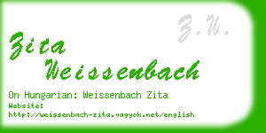 zita weissenbach business card